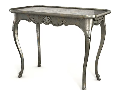 Vintage Dressing Table With Carved Metal Legs And Elegant Marble Top Design 3d model