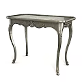 Vintage Dressing Table With Carved Metal Legs And Elegant Marble Top Design