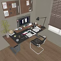 Modern computer desk 3d model