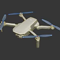 White Drone Quadcopter With Four Propellers And Camera For Aerial Shots