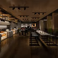 Modern Restaurant Interior Design With Green Plant Wall Wooden Ceiling And Comfortable Seats