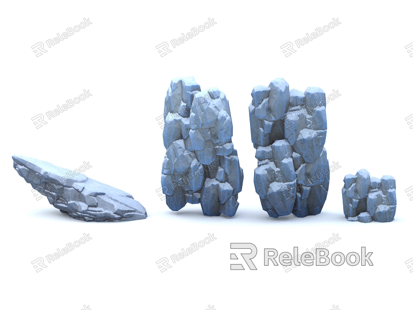 Rock Stone Rock Rockery Natural Landscape Snow Mountain model