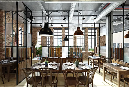 INDUSTRIAL LOFT RESTAURANT 3d model