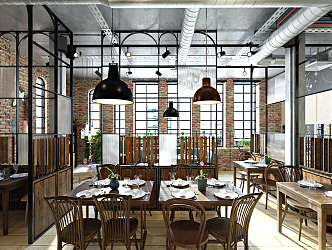 INDUSTRIAL LOFT RESTAURANT 3d model