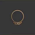 Gold Filigree Ring With Oval Shape Intricate Leaf And Flower Patterns Elegant Fashion Accessory