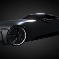 Sleek Black Sports Car With Futuristic Design And Large Alloy Wheels