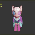 Game Movie Character With White Head Pink Body And Cartoon Stylish Design