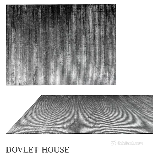 Square Gray Carpet With Vertical Stripes Modern Design For Home Living Room 3d model 