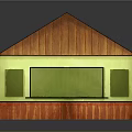 Cartoon Nautical Room Scene With Green Walls Wooden Floor Purple Chair And Wall Map