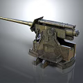 Vintage Metal Cannon With Long Barrel Sturdy Mount And Retro Mechanical Design