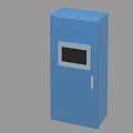 Blue Industrial Control Cabinet With Display Screen And Door Handle For Industrial Use