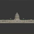 Iconic US Capitol Building Classical Architecture With Green Roof White Exterior And Central Dome