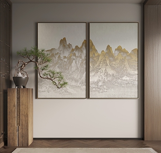 New Chinese Hanging Paintings Chinese Hanging Paintings 3d model