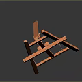 Stable Orange Wooden Easel Standing On Black Background For Art Painting Supplies