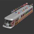 Ship With Flags Of Various Nations And Stylish White Exterior