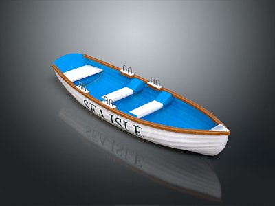 Modern Boat Small Wooden Boat Fishing Boat Speedboat 3d model