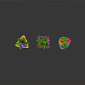 Colorful Square Flower Pots With Vibrant Colored Flowers And Green Leaves