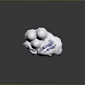 Low Poly Cartoon Scene With Snowy Pine Trees And Wolf On Snowy Mountain