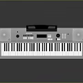 White Digital Electronic Keyboard with Black Music Stand on X Shaped Metal Stand