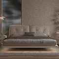 Modern Bedroom Interior Design With Upholstered Bed Nightstand Floor Lamp And Area Rug