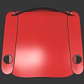 Red Folding Chair With Metal Frame Armrests And Cup Holders Modern Design