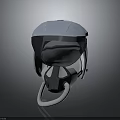 Blue And Black Protective Helmet With Visor And Modern Design For Sports