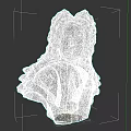Man Bust Sculpture With Curly Long Hair And Intricate Clothing Details