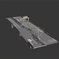 Detailed Highway Bridge Model With Multiple Traffic Lanes Vehicles And Roadway Structure 3d model