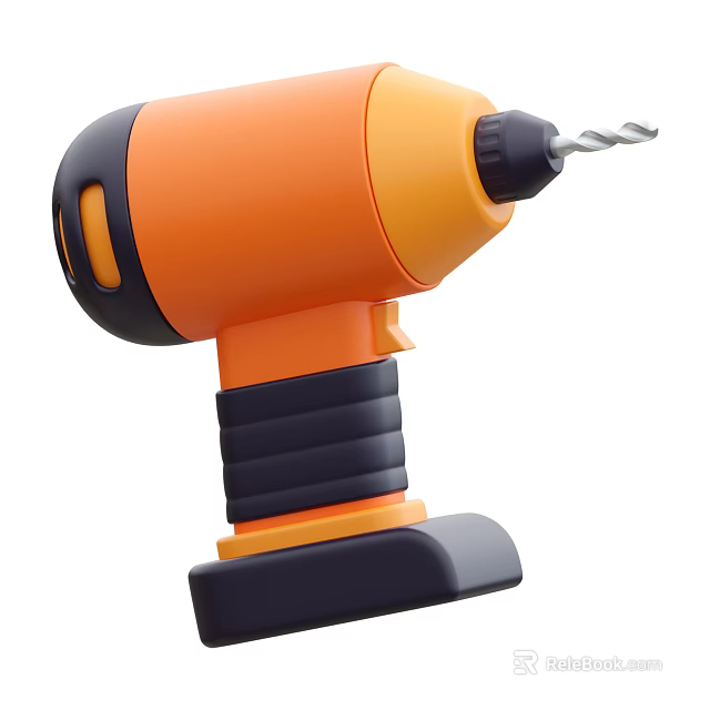 Smart Drill Featuring Orange and Black Ergonomic Design Powerful Motor for Home Use 3d model 