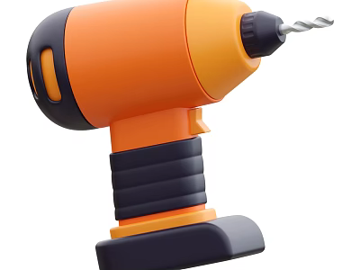 Smart Drill Featuring Orange and Black Ergonomic Design Powerful Motor for Home Use 3d model