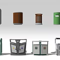 Public Facilities Trash Bins With Various Designs And Recycling Functions For Public Use