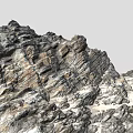 Detailed Natural Rock Formation With Rough Textured Surface And Mountainous Geological Features