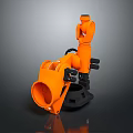 Detailed Futuristic Orange Mechanical Robot Character Design For Game And Movie