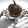 Creative Pumpkin Character With Mechanical Spider Legs And Artistic Design Details