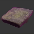 Rustic Wood And Stone Base With Square Shape Textured Surface And Carved Marks 3d model