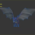 Fantasy Dragon Character with Orange Wings Red Head Horns and Mythical Creature Design
