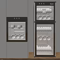 Elegant Modern Haier Kitchen Appliances with Glass Doors and Interior Dishes