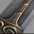 Decorative Knife With Curved Blade Red Handle And Ornate Metal Design