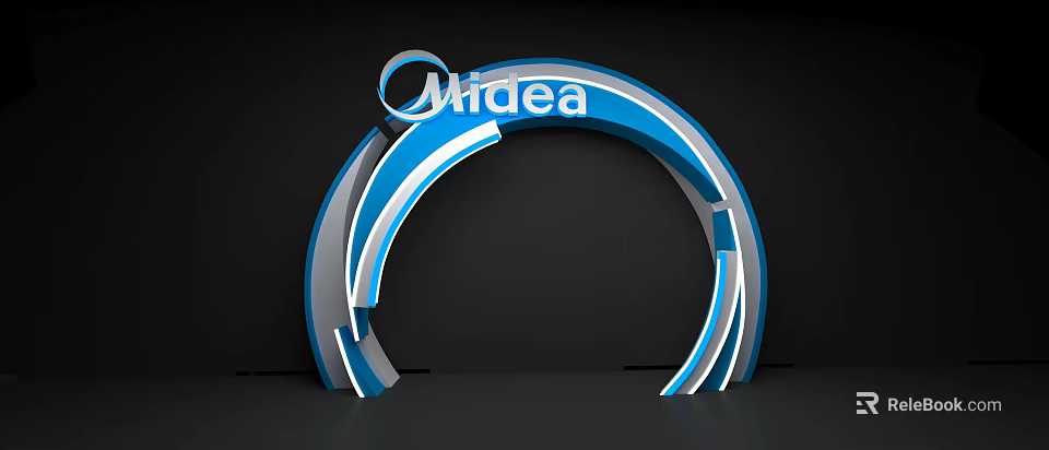 Midea Archway Featuring Blue And Silver Curved Design With Modern Lines And Contemporary Style 3d model 