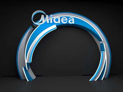 Midea Archway Featuring Blue And Silver Curved Design With Modern Lines And Contemporary Style 3d model