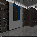 Modern Liquor Store Interior With Wine Bottle Shelves Glassware Marble Flooring And Elegant Lighting