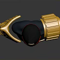 Cartoon Armored Character with Red Black Helmet Blue Clothing Golden Armor and Shield