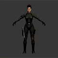 Futuristic Female Combat Character with Cybernetic Creature Features in