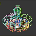 Elegant Crystal Chandelier With Intricate Beaded Structure And Sparkling Hanging Pendants