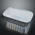 Rectangular Aluminum Foil Tableware Set Striped Design For Food Takeout Packaging 3d model