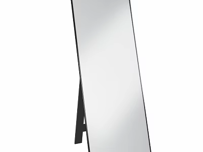 Sleek Full Length Floor Mirror With Black Stand Modern Minimalist Home Decor 3d model