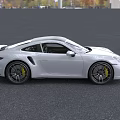 White Sports Car Exterior With Sleek Design And License Plate