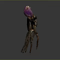 Distinctive Dark Crab With Purple Claws Textured Shell And Segmented Legs 3d model