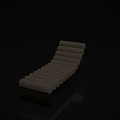 Modern Beige Chaise Lounge With Cylindrical Cushions And Dark Base 3d model