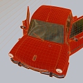 Cartoon car toy car red car 3d model